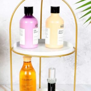 Private Label Handmade White Gold Two Layer Serving Stand