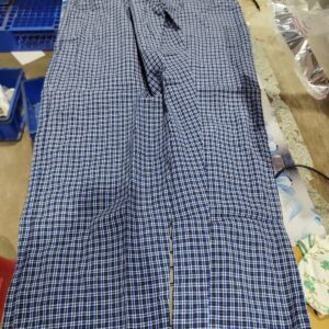 Private Label New Latest Cotton Comfortable Breathable Checkered Regular Track Pants for Men black and blue chack l size