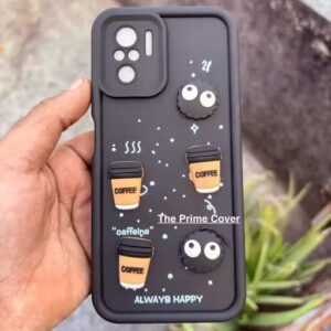 Redmi Note 10 4 Gnote Cute Cartoon 3D Coffee Liquid Silicone Soft Mobile Back Cover