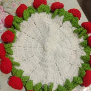 Private Label Crochet Flower Bouquet Coaster Kit with Rose Design Lid White