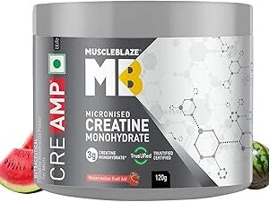 MuscleBlaze Micronised Creatine Monohydrate CreAMP Powder Watermelon Kool Aid 30 Servings 120g