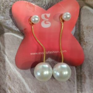 Estailo Women Earrings Golden White colour Pooti