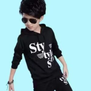 Private Label Boys Round Neck Cotton Stylish Printed TShirt Size L Black
