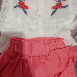 Private Label Kids Girls Pink White Colour Top Bottom Set 22 Size