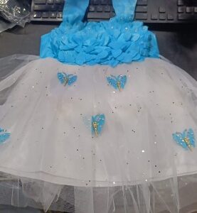 Private Label bady girl white blue dress size 18