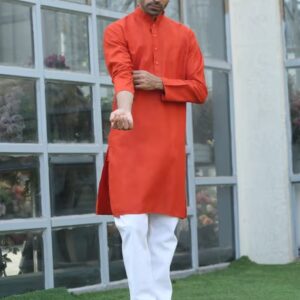 SG LEMAN 30995 RUST 42 KURTA PAJAMA RUST