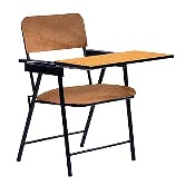 Private Label Spacecrafts Folding Cushion Study Chair Space Saving Desk Chair Powder Coated With Cushion Brown