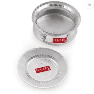HAZEL Aluminium Hammered Polished Finish Handi with Lid Biryani Rice Cooking Pot Dhari Patiya Tope Patila Vessel