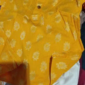 Private Label Baby Boy Kurta Set yellow White Colour 16 Size