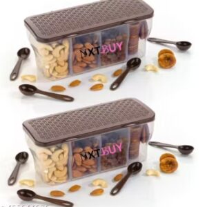 Food Container 4 in 1 Transparent Plastic Pack Of 2