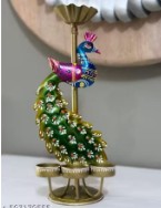 Private Label elegant peacock tealight candel holder showpiece candel holder
