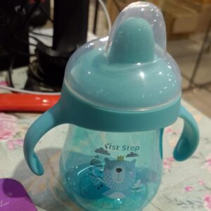 Private Label 1st Step Matte Collection BPA Free Polypropylene Hard Spout Sipper with Twin Handles for Easy Grip Blue