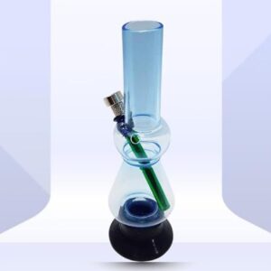 Private Label bongsmoke 8 Inch Conical Bowl Small Acrylic Bong for bongsmoke Acrylic Bong Bong Best Bong Acrylic Rolling Pipe Portable Hookah bongsmoke Pipe Color Transparent Sky Blue Size 20CM