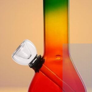 Private Label Bong 5 inch Mini Small Glass Bongsmoke With Glass Shooter Down Stem Pipe Rasta Color Travel Friendly Pocket Portable Hookah Hukka Bongos Bongs Bottle Size 13 cm Pack of 1