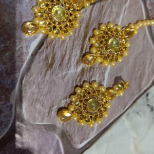 Private Label Golden Colour Women Ear Rings And Tikli