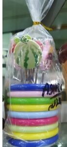 Private Label Set of 6 pcs Fun Shape Fruit Fork with Rings Stand Multicolor