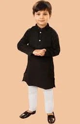 Private Label Black Colour 38 Size Kurta Panjabi Set For Baby