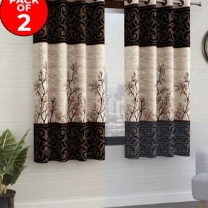 storyhome window curtain set 2u colour cream brown