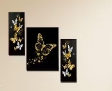 Private Label Art Gallary Set Of 3 butterfly Wall Painting