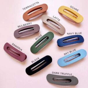 Private Label Navy Blue Jumbo Matte Lay Flat Hair Clips Pack Of 12