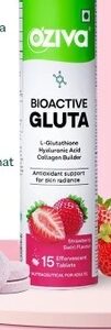 OZiva Bioactive Gluta Fizzy Strawberry Swirl 15 Tablets