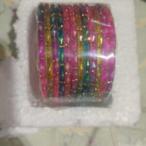 Private Label Multicolour Glass Bangal Set