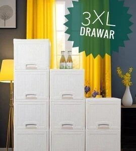 Private Label Set of 3 Stack it Up Cloth Stacker Foldable Shirt Storage Stacker for Wardrobe Plastic Stackable Closet Organizer White