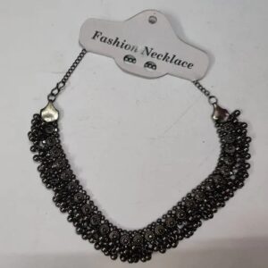 Private Label Black Brass Ladies Oxidized Beaded Necklace