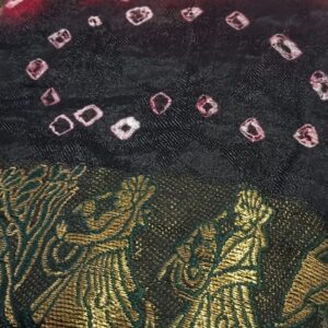 Private Label Maroon black Colour Sari