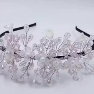 Private Label Trendy fashion Girl Princess Wedding Headband Headpiece Bridal Bridesmaid hair band Pearls artificial pearl Headdress for Flower Girl Wedding Party Hair Accessory