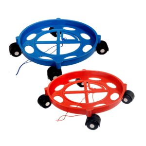Private Label Fill 2 Pcs LPG Cylinder Trolley with Wheels Gas Red Blue colour