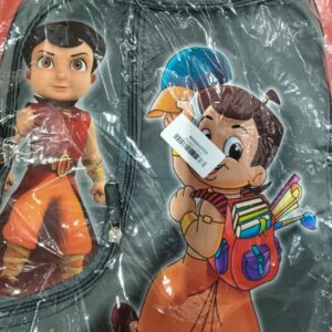 Private Label Kids Study Bag Light Grey Colour With Bheem Drawing