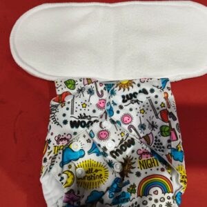 Private Label Cloths Diapers for Babies Washable and Adjustable Nappies White Colour With Design