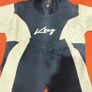 Z F Kids Wear Kids Boy Navy Blue Full Sleeve Cotton T Shirt With Full Pant14 Size