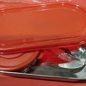 Private Label Steel Lunch Box With Small box And a Spoon With Red Cover