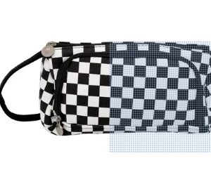 Xpandio Large Capacity Pencil Case Pouch Cute Aesthetic Big Capacity Zipper Cases Pen Portable Office Stationery Makeup Bag Desk Organizer for Student Chess Art Polyester Pencil Box Set of 1Black White