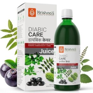 KRISHNAS HERBAL AYURVEDA Diabic Care Juice 500 Ml Pack Of 1 Blend Of 11 Herbs Methi Amla Karela Jamun Kutki Guduchi 5 Other Herbs To Manage Sugar Levels Made In India