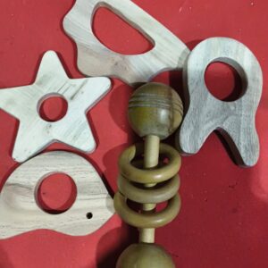 Private Label Toy Made of Neem Wood for Kids Teething Babies Pack Of 5