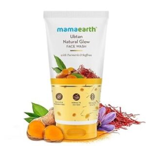 Mamaearth Ubtan Natural Glow Face Wash with Turmeric Saffron For Tan Removal Skin brightening SLS Paraben Free For All Skin Type For Men Women 50 ml