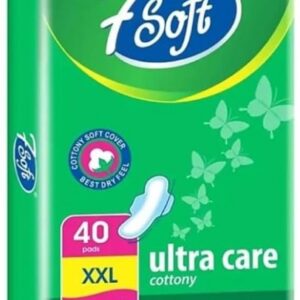 7 Soft Ultra Care Cottony Sanitary Pads XXL Extra Long Gel Technology Cotton Soft Cover 40 Count