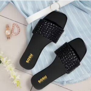 Sosu Women Stylish Flats black colour size 8