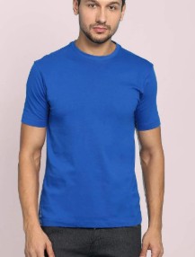 Private Label Men Regular Fit Casual Tshirt Size L Blue