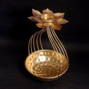 Private Label Buy Metal Collections Lotus Flower Bowl for Flowers Decoration