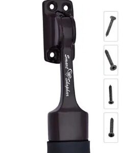 Smart Shophar SHA30ST AJAN BR05 P2 Aluminium Alloys Ajanta Door Stopper 5 inches Pack of 2 Door Mounted Door Stopper Brown Black