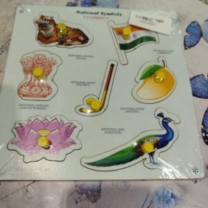 Khilonewale National Symbol Wooden Learning Educational Puzzle Board and Activities for Kids Ages 3 and Up
