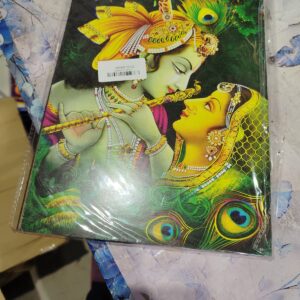 Private Label modern art villa Lord Radha Krishna Framed Large Digital Reprint 12 inch x 18 inch Painting With Frame