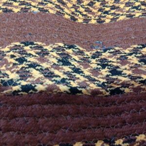 Private Label Brown Yellow Black Colour Mix Door Mat Mini Oval Size