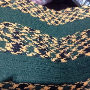 Private Label Green Yellow Black Colour Mix Door Mat Mini Oval Size