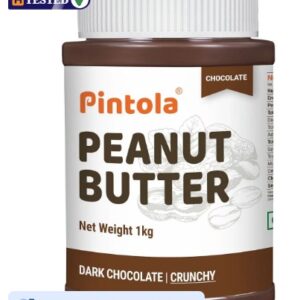 Pintola Choco Spread Peanut Butter Made with premium quality peanuts blended with rich dark chocolate Non GMO Naturally Gluten Free Zero Cholesterol Crunchy 500G