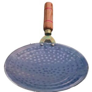 Private Label Iron Tawa Original Handmade Loha Iron Lokhand RotiChapati Tawa with Wooden Handle